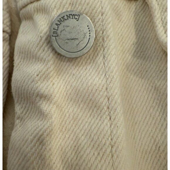 Blanknyc Cream Rope Fringe Macrame Denim Trucker Jacket S Boho Festival Grunge - Picture 8 of 10